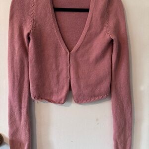 Women's Pink V-Neck Sweater